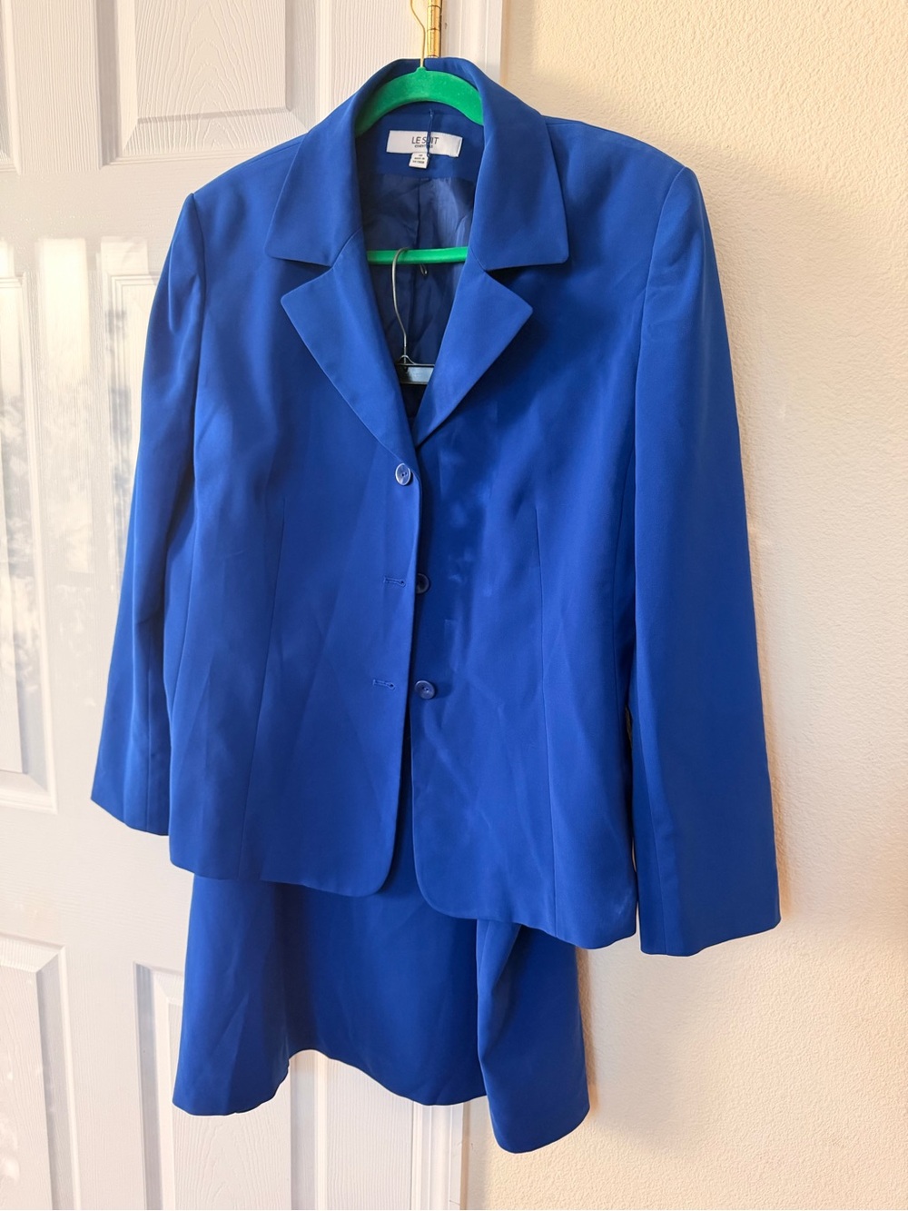 Le Suit Bright Blue Womens Blazer Jacket